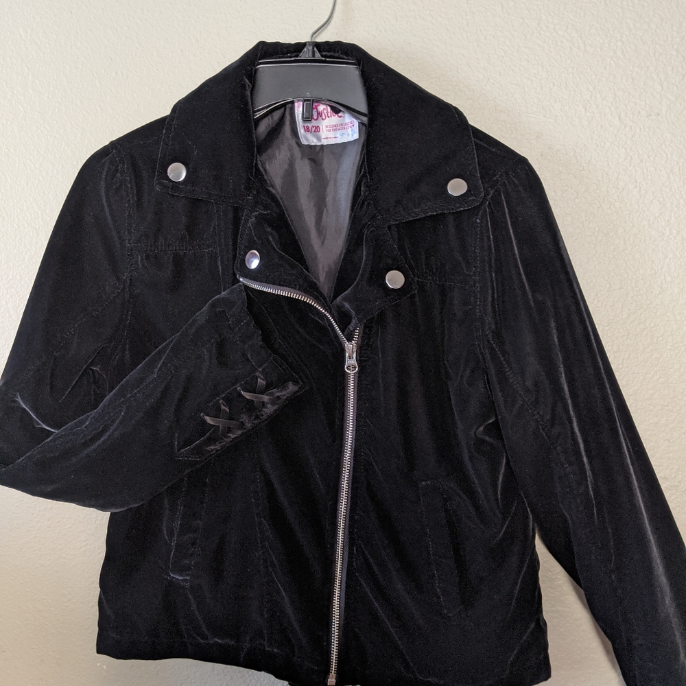 Velvet black moto jacket